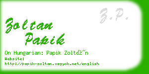 zoltan papik business card